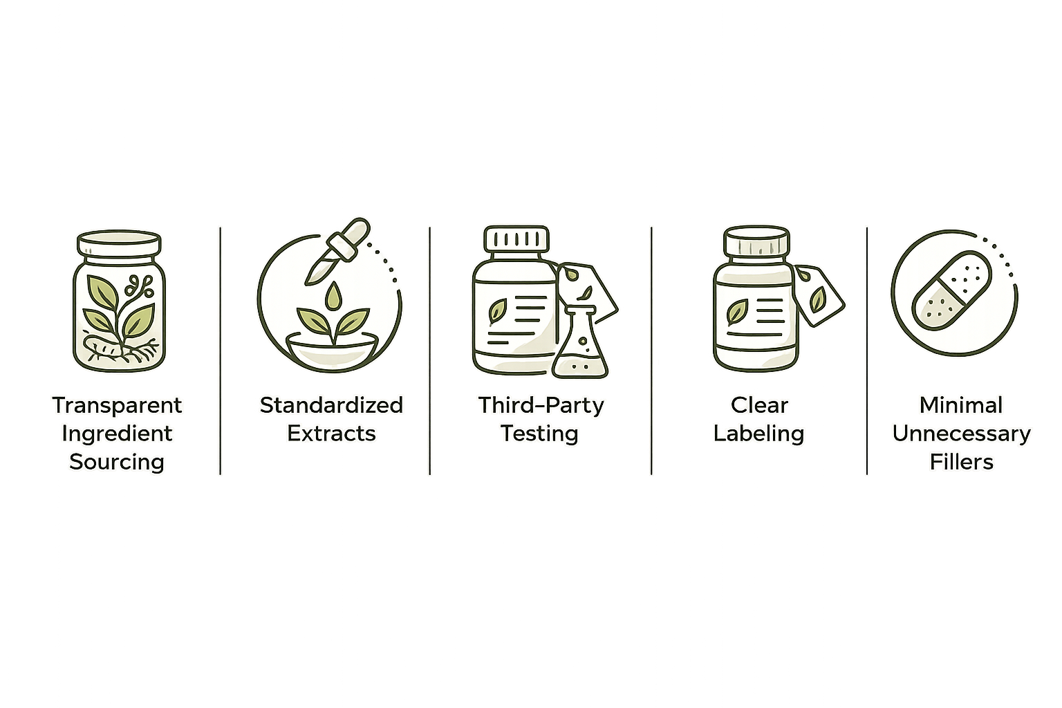 Nōtus quality and sourcing icons